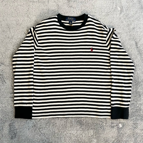 Polo Ralph Lauren Other - POLO RALPH LAUREN Kids 100% Cotton Sweater Black/White Stripes US S (8)